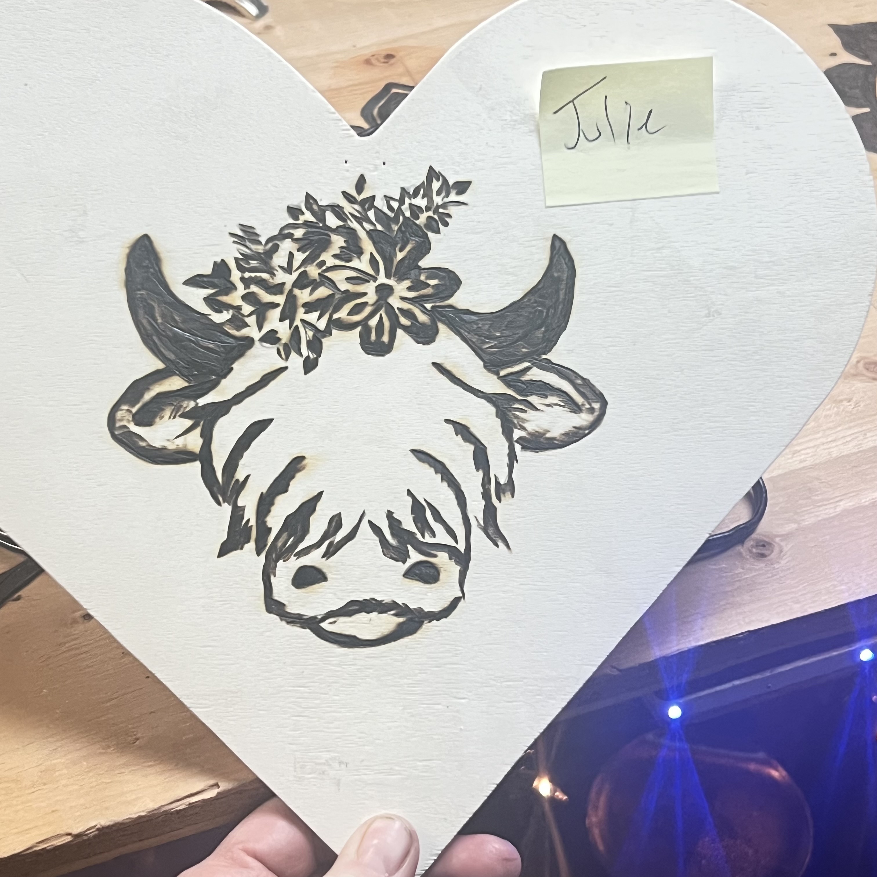 Cows, woodburning